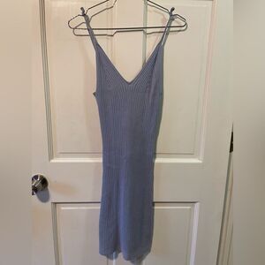Free People Size Small Bodycon fitted ribbed mini Dress Blue